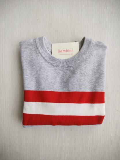 Sweater red¬white stripes