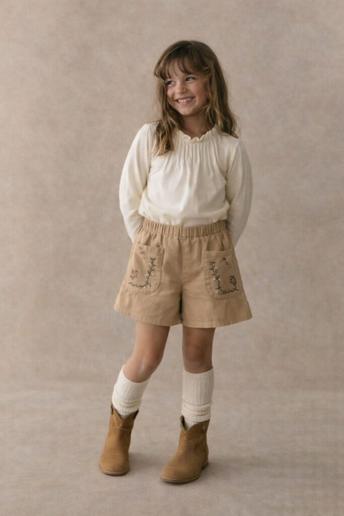 Short pollera bordado