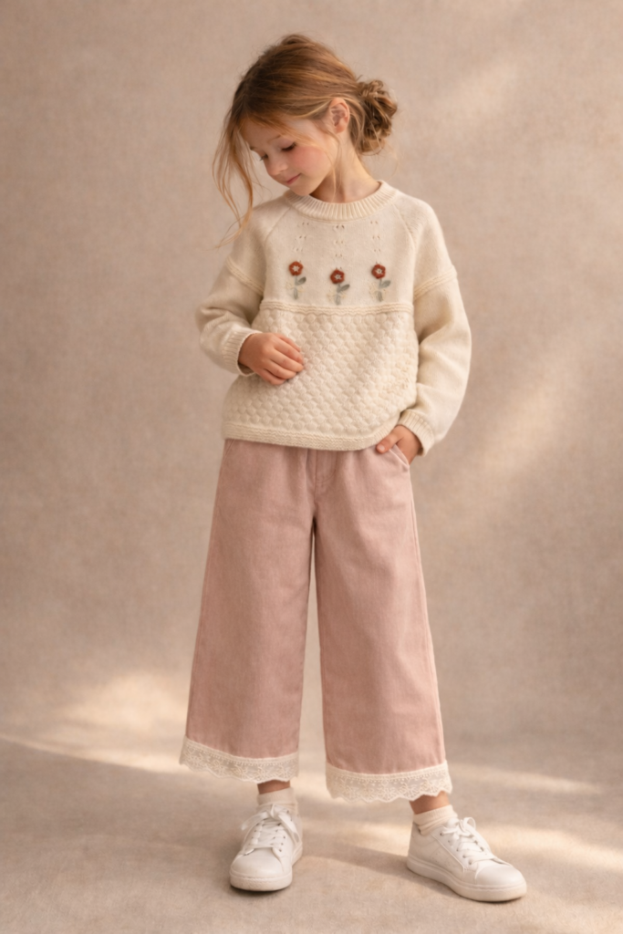 Sweater brown daisy