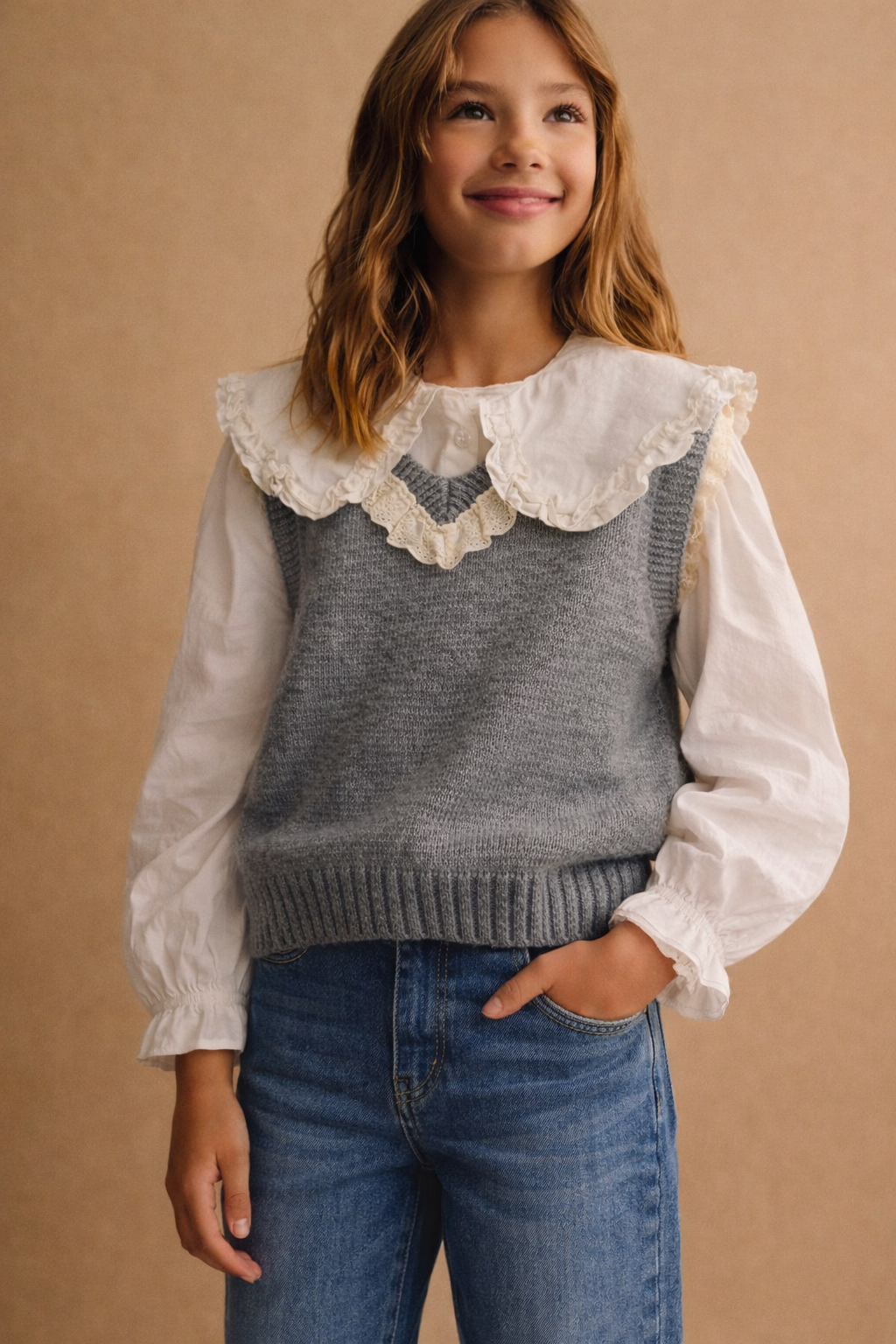 Chaleco punto cuello V