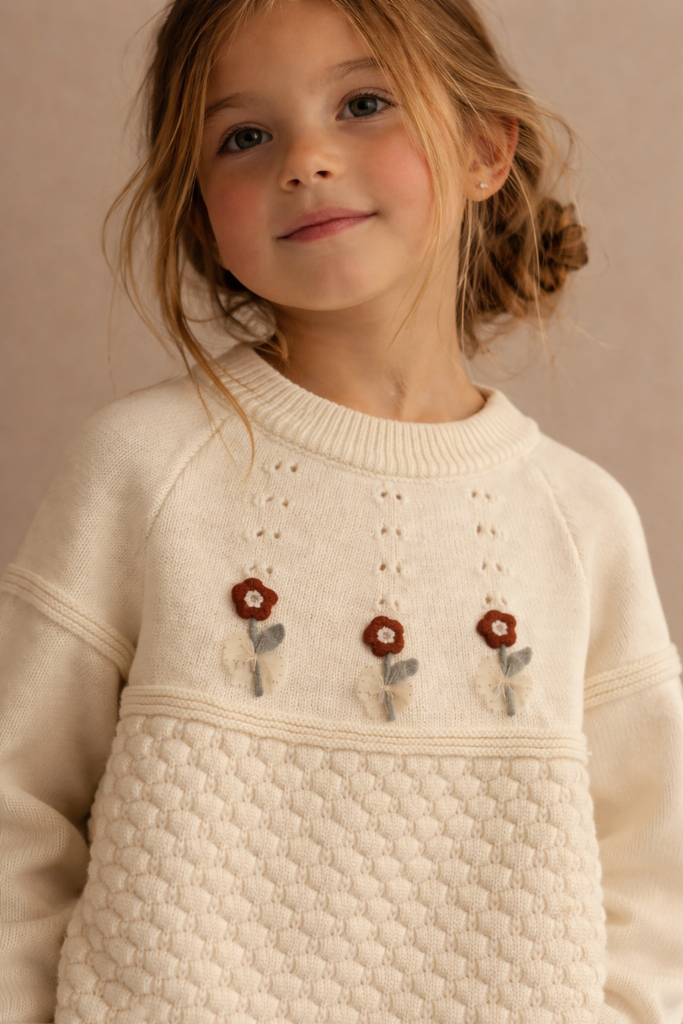Sweater brown daisy