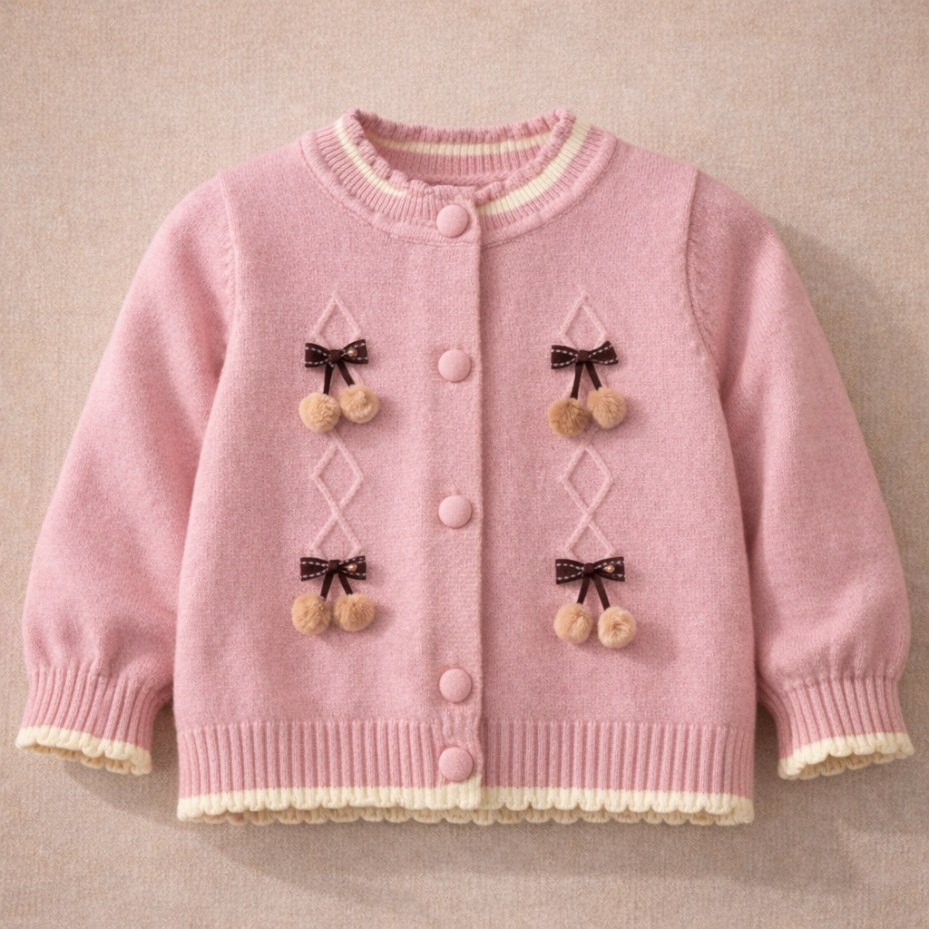 Saco baby girl pom pom - Imagen 3