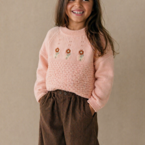 Sweater brown daisy