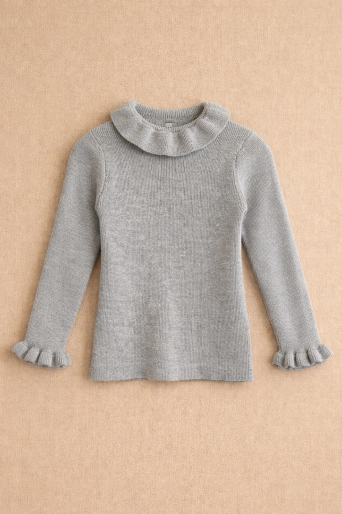 Polera grey volados