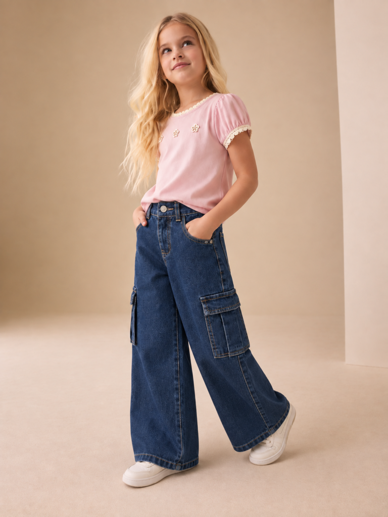 Jean wide leg cargo