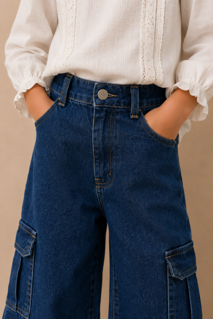 Jean wide leg cargo