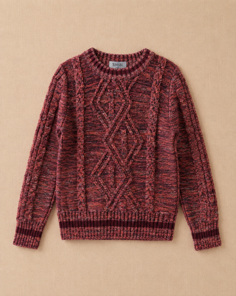 Sweater Trenzas Borgoña