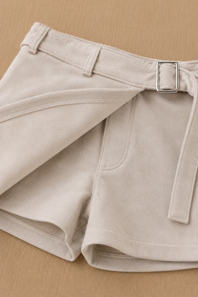 Short pollera gamuza