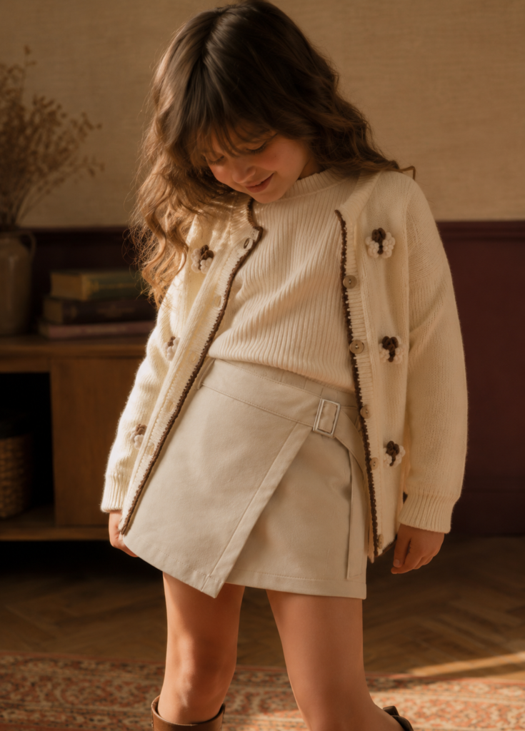Short pollera gamuza