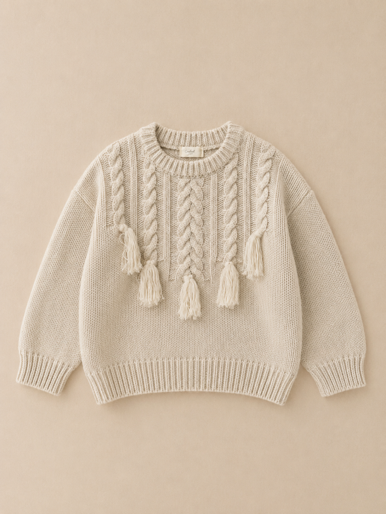 Sweater Trenzas con Borlas