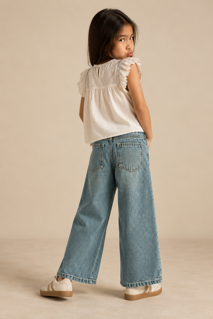 Jean Wide Leg Butterfly