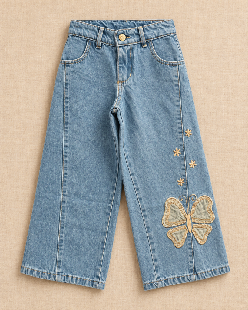 Jean Wide Leg Butterfly